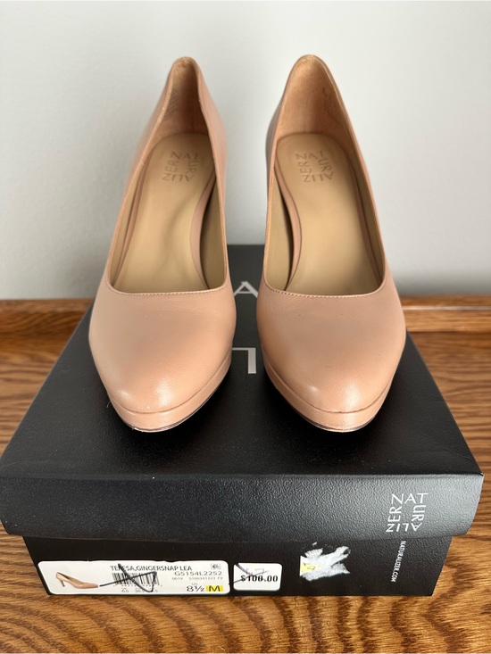 Naturalizer Shoes - Naturalizer Gingersnap Nude Leather Platform Pumps 8 1/2 M